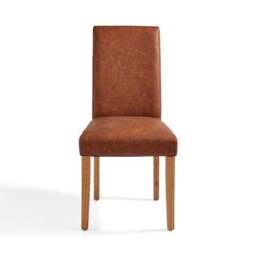 Hugo Set of 2 Dining Chairs, Distressed Faux Leather - thumbnail 6