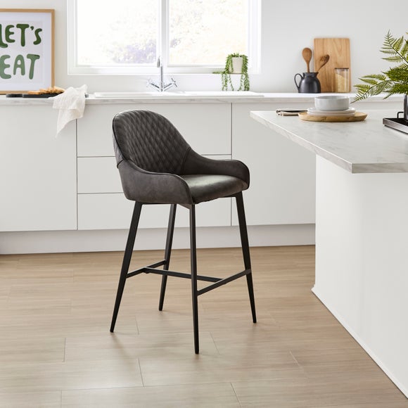Hudson Bar Stool, Faux Leather - image 1