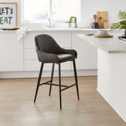 Hudson Bar Stool, Faux Leather - thumbnail 1