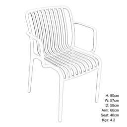 Bergen Round Bistro Table with 2 Alma Armchairs - thumbnail 5