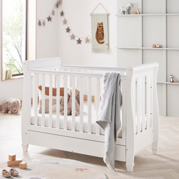 Babymore Eva Sleigh Cot Bed with Drawer - image 1