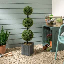 3 Artificial Boxwood Balls Tree 90cm - thumbnail 1