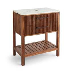 Tatum Single Vanity Unit, Marble - thumbnail 4