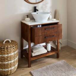 Tatum Single Vanity Unit, Marble - thumbnail 2
