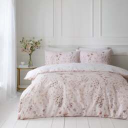 Watercoloured Floral Duvet Cover & Pillowcase Set - thumbnail 1