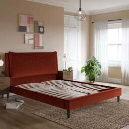 Skylar Velvet Pillow Back Bed Frame - thumbnail 2