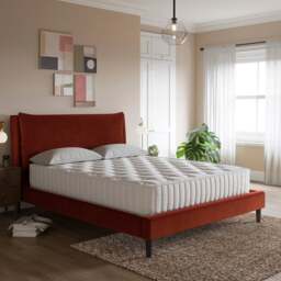 Skylar Velvet Pillow Back Bed Frame - thumbnail 1