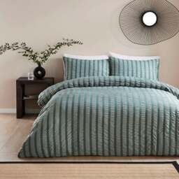 Westley Seersucker Duvet Cover and Pillowcase Set - thumbnail 1
