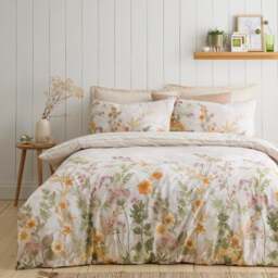 Autumn Floral Trail 100% Cotton Duvet Cover & Pillowcase Set - thumbnail 1