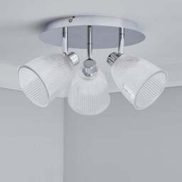 Bremont 3 Light Ribbed Glass Bathroom Semi Flush Spotlight - thumbnail 2