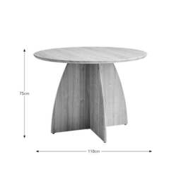 Effy 4 Seater Round Dining Table, Wood Effect - thumbnail 5