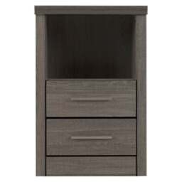 Lennon 2 Drawer & 1 Shelf Bedside Table, Black - thumbnail 1