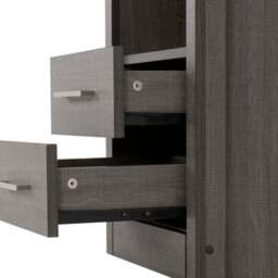 Lennon 2 Drawer & 1 Shelf Bedside Table, Black - thumbnail 4