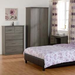 Lennon 2 Drawer & 1 Shelf Bedside Table, Black - thumbnail 6