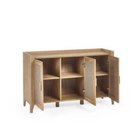 Sydney 3 Door Oak Effect Sideboard with Rattan Print - thumbnail 4