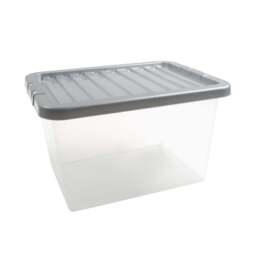 25L Silver Plastic Storage Box Silver