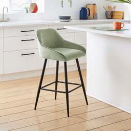 Radleigh Bar Stool, Velvet - thumbnail 1