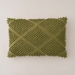 Bobble Diamond Dyed Jersey Rectangle Cushion - thumbnail 1