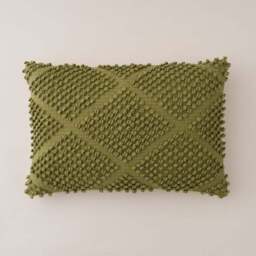 Bobble Diamond Dyed Jersey Rectangle Cushion - thumbnail 3