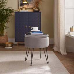 Avery Velvet Storage Footstool - thumbnail 2