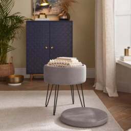 Avery Velvet Storage Footstool - thumbnail 3