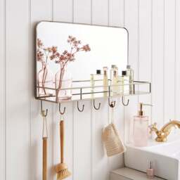 Heart and Soul Rectangle Wall Mirror with Hooks - thumbnail 1