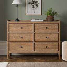 Portland 6 Drawer Chest, Mango Wood - thumbnail 1