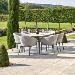Pacific Lifestyle Nevada Putty Outdoor 6 Seater Dining Set - thumbnail 1