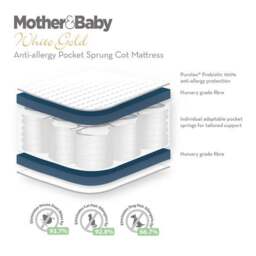 Mother&Baby White Gold Hypoallergenic Pocket Sprung Mattress - thumbnail 2