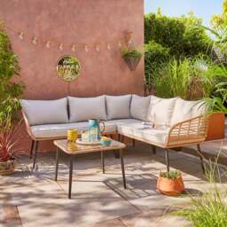 Singapore 5 Seater Rattan Corner Sofa Set