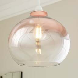 Nivala Metallic Ombre Copper Glass Easy Fit Pendant Shade - thumbnail 1