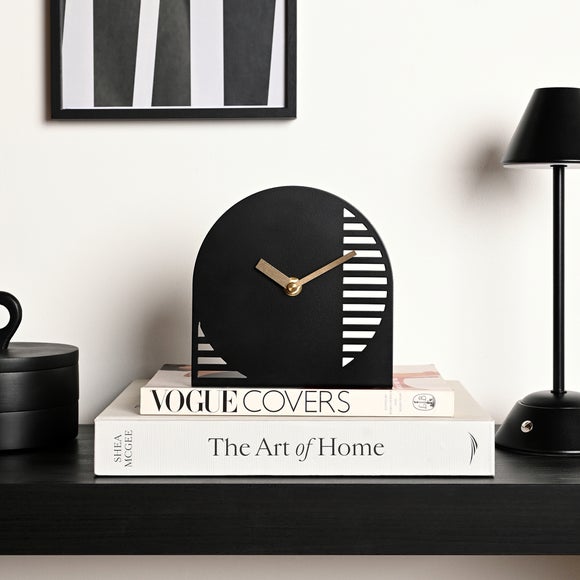 Interval Arched Cut Out Steel Desk Clock - image 1