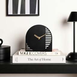 Interval Arched Cut Out Steel Desk Clock - thumbnail 1