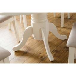 Stanmore 4-6 Seater Round Extendable Dining Table, Off White - thumbnail 6