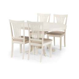 Stanmore 4-6 Seater Round Extendable Dining Table, Off White - thumbnail 3