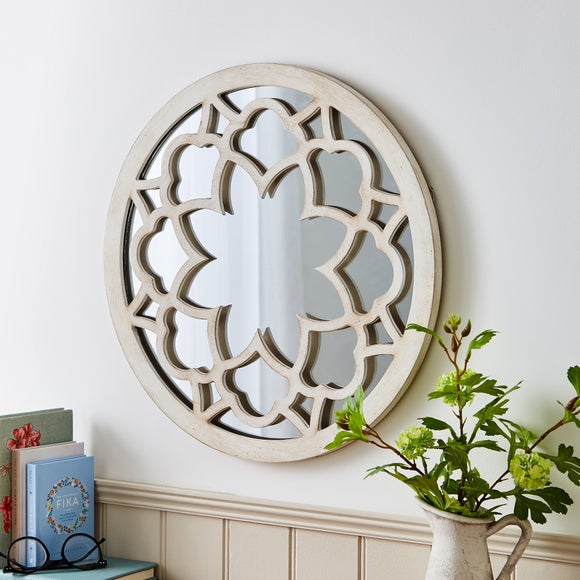 Sandstone Washed Round Wall Mirror