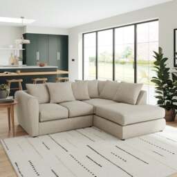Blake Basket Weave Texture Corner Chaise Sofa