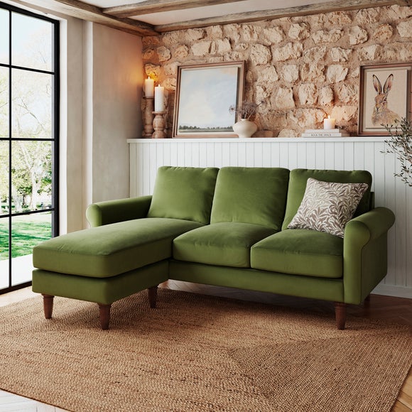 Maeve Compact Velvet Corner Chaise Sofa - image 1