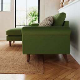 Maeve Compact Velvet Corner Chaise Sofa - thumbnail 2