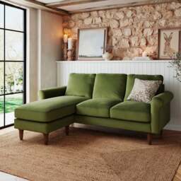 Maeve Compact Velvet Corner Chaise Sofa
