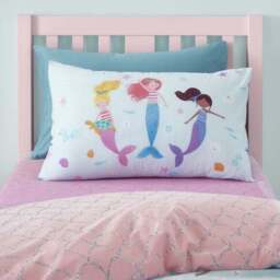 Catherine Lansfield Mermaid Reversible Duvet Cover & Pillowcase Set - thumbnail 2