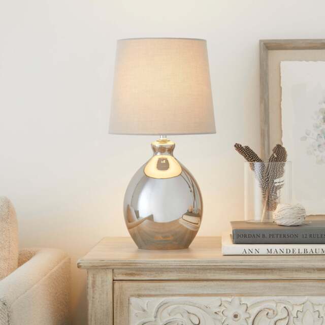 Abbott Glass Table Lamp Smoke (Grey)