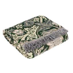 Morris & Co. Strawberry Thief Throw Blanket 130cm x 170cm - thumbnail 3