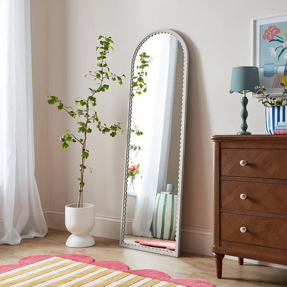 Remi Arched Scalloped Full Length Leaner Mirror - image 1