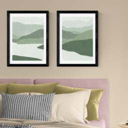 East End Prints Set of 2 Green Landscape Prints