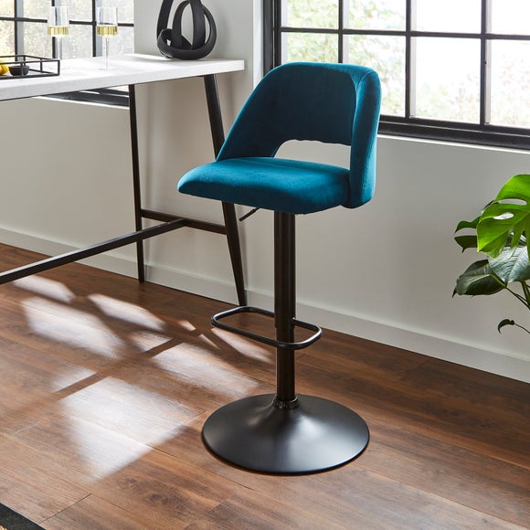 Jonas Adjustable Height Bar Stool, Velvet - image 1