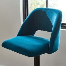 Jonas Adjustable Height Bar Stool, Velvet - thumbnail 3