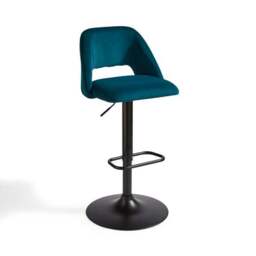 Jonas Adjustable Height Bar Stool, Velvet - thumbnail 5