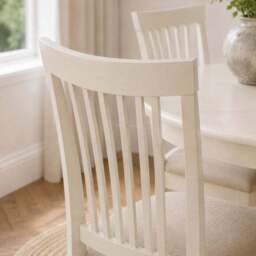 Stanmore 6 Seater Round Dining Table with 6 Chairs, Off White - thumbnail 6