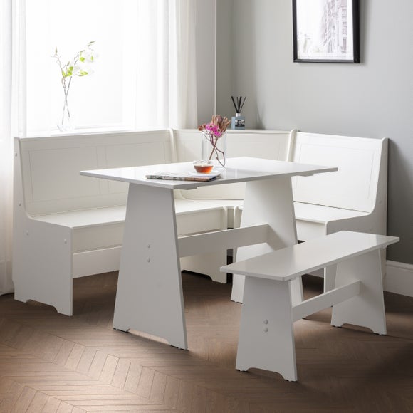 Newport 4 Seater Rectangular Corner Dining Table with Bench - image 1